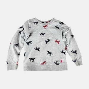 Joules Heather Gray Sweatshirt with Horse Motif